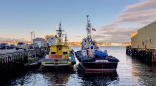 A few of boats in the harbour at Halifax