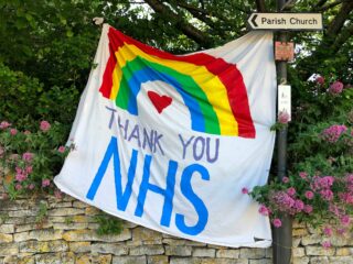 A banner saying 'Thank you NHS'