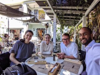 The Madagascar team at lunch (Emily, Sonja, Jamie, Kishor)